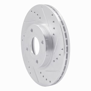 Ford Fiesta Brake Rotor (1) - Front Right - R1 Concepts - Drilled & Slotted - Silver - `14-`23